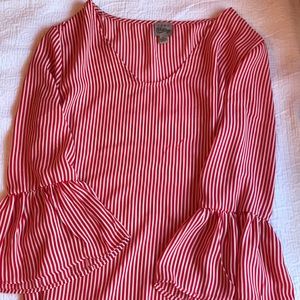 Red and white striped top